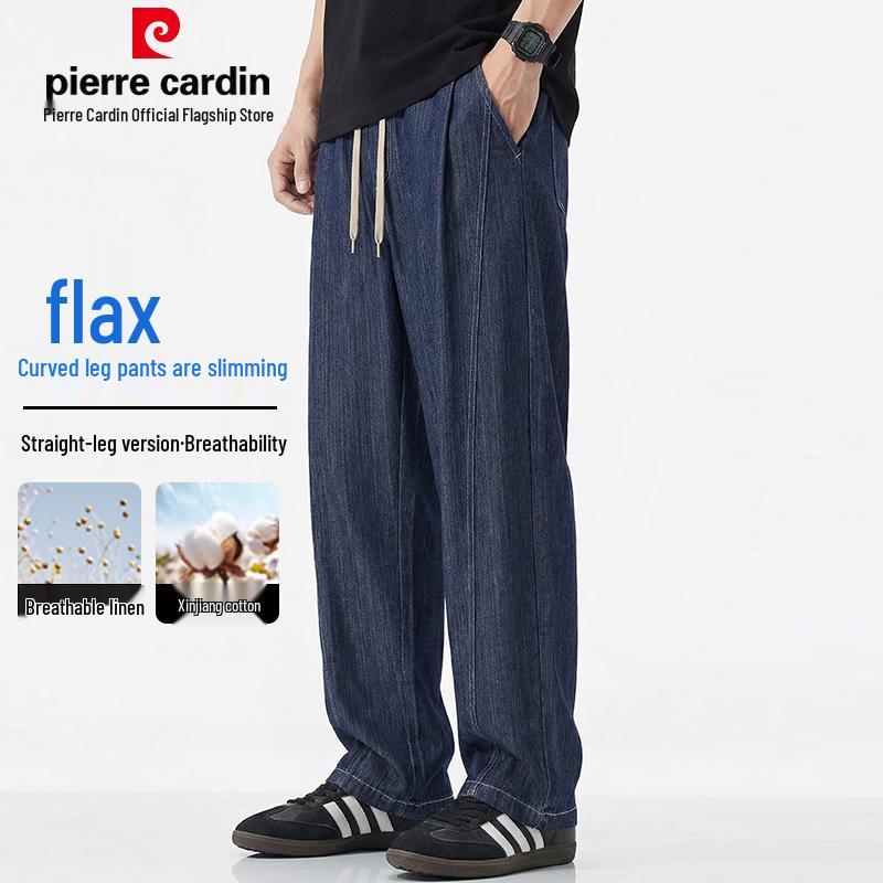 Pierre Cardin Men s Linen Blend Casual Curved Leg Pants 2XL