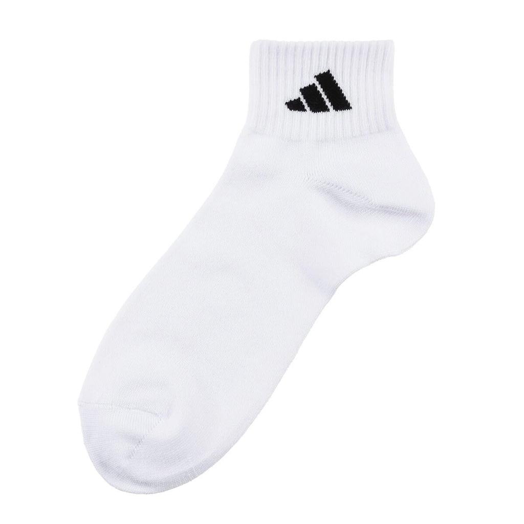 Pack of DEO Plain Logo Short Socks with Reinforced Toe and Heel Assorted Sizes [Adidas] 3-Pair (06087W) 001, 24-26cm