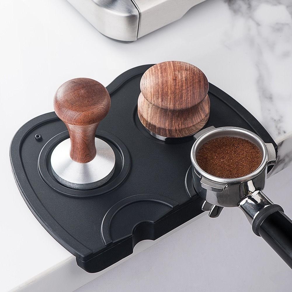 Rutschfeste Pulververteilermatte Mattschwarz Kaffee-Ecke Pad Espresso Kaffee Tamper Matte Home Cafe