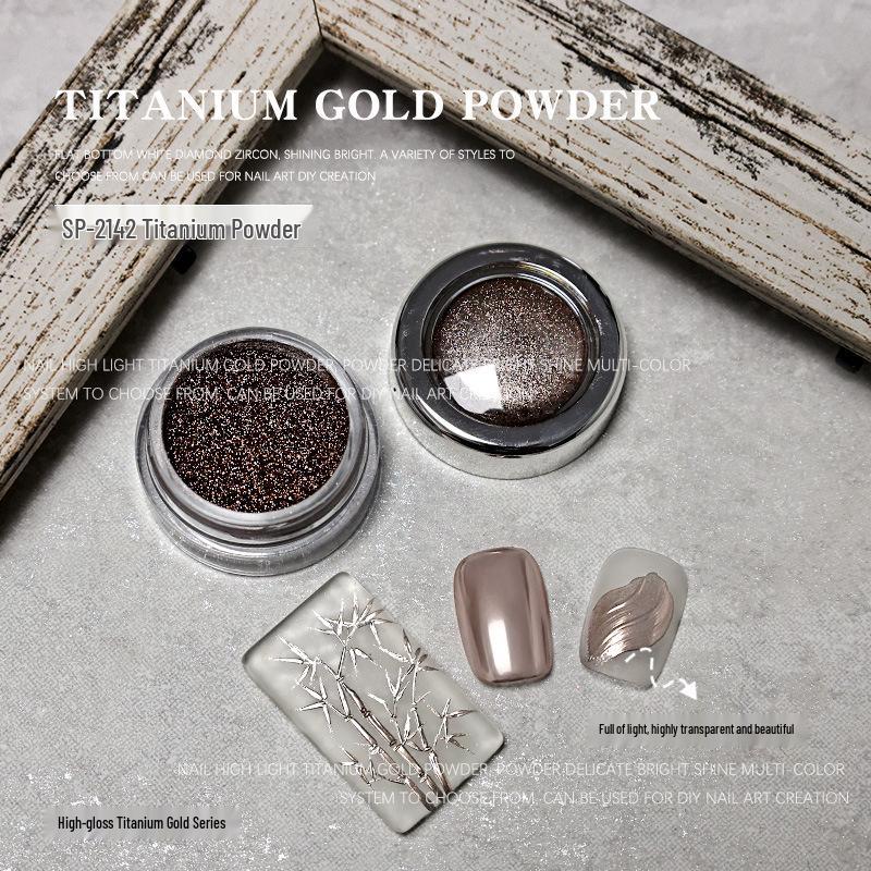 Titanium Magic Mirror Nail Powder In Rose Gold & Silver - High-Gloss Electroplated Glitter