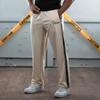 YOUNGLA Men's Patchwork Stripe Track Pants - Casual Embroidered Gym Sportswear