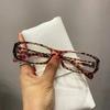 Hot Girls Leopard Print Bow Myopia Glasses Women Fashion Vintage Cartoon Cute Large Oval Frame Eyeglasses  Eyeglass Frames