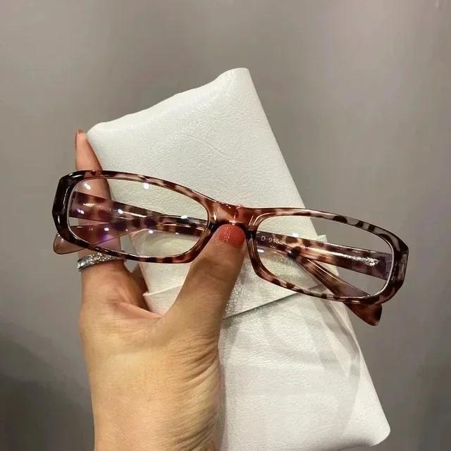 Hot Girls Leopard Print Bow Myopia Glasses Women Fashion Vintage Cartoon Cute Large Oval Frame Eyeglasses Eyeglass Frames