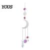 Sun Catcher Pendant Faux Crystal Suncatcher, Colorful Prisms Window Hanging Catcher, Moon Suncatcher Rainbow Maker Chain for Garden Home Decor Star