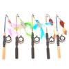 Fish Shape Telescopic Feathers Cat Toy, Simulation Fishing Rod for Kitten Playing, Compatible with Pet Accessories