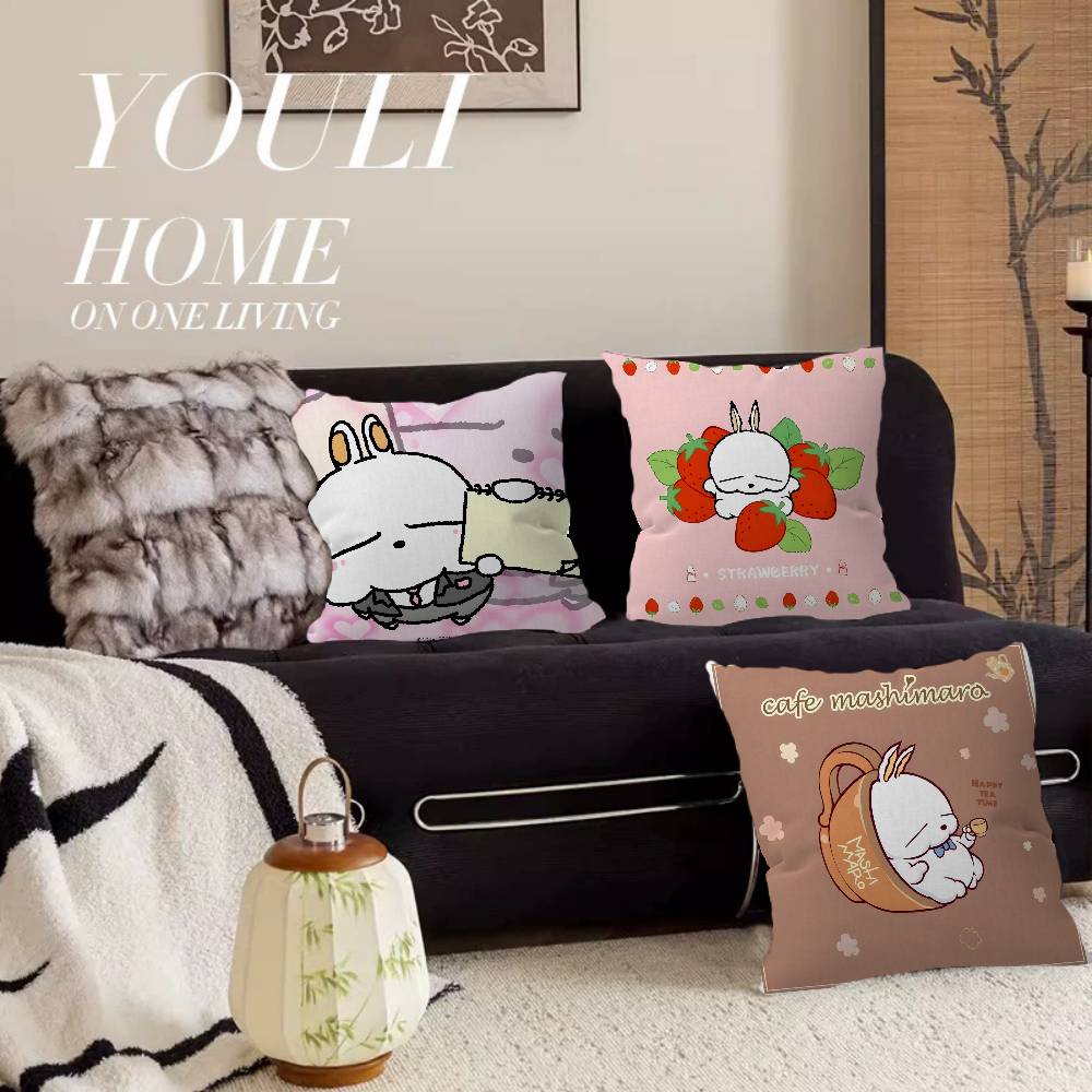 M-MashiMaro Anime Cartoon Office Cushion Pillowcase Car Cushion Cover45X45CM Lumbar Pillowcase Sofa Pillowcover