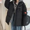 Giacca da donna finta due pezzi con cappuccio imbottita in cotone ispessita ampia calda casual parka autunno inverno cerniera giacca da donna in piumino