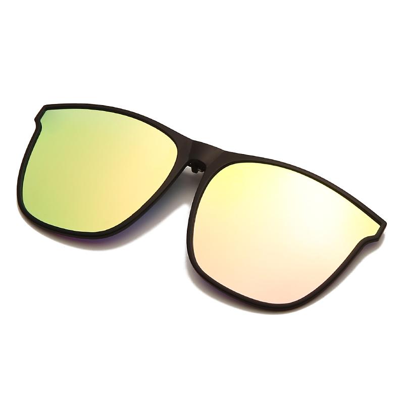 Clip On Sunglasses Men Vintage Square Anti Glare Night Vision Glasses for Car Driving Oculos