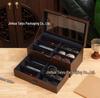 2025 Walnut Wood Grain Watch & Sunglasses Storage Box