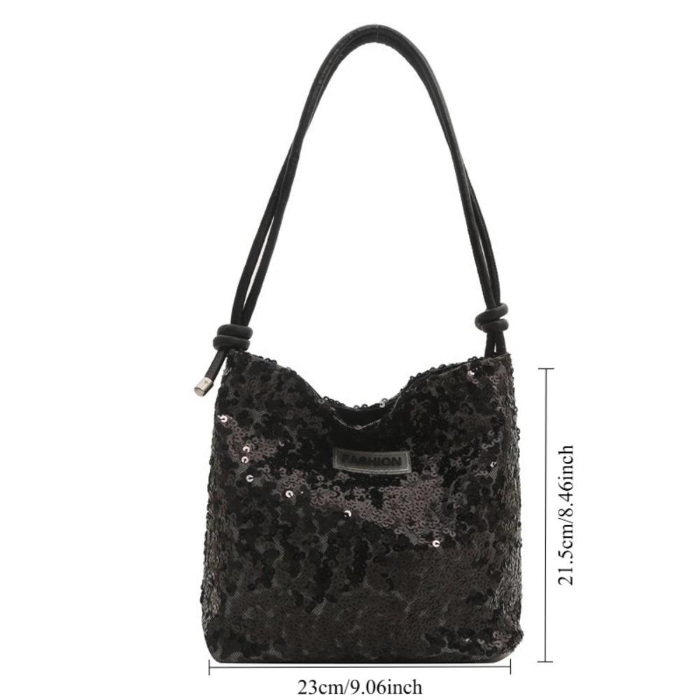 Sparkly Sequin Korean Style Shoulder Bag for Women, Fashion Trendy Underarm Purse, Chic Tote Bag for Daily Outing