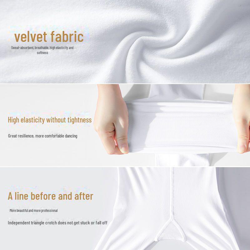 Dziewczęce białe rajstopy do tańca - styl wiosenno-jesienny z niezależnym trójkątnym krokiem