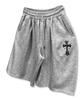 Damiswi Gothic Cross Wide Bermuda Shorts_Gray