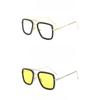 2pcs Vintage Concave Square Double-Bridge Hollow Glasses, Minimal Street Style for Daily Fashion.