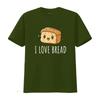 I Love Bread T Shirt Vintage Washed Slightly Stylish Fashion Homme Top For Everyday Wear Unisex Breathable Designer Clothes