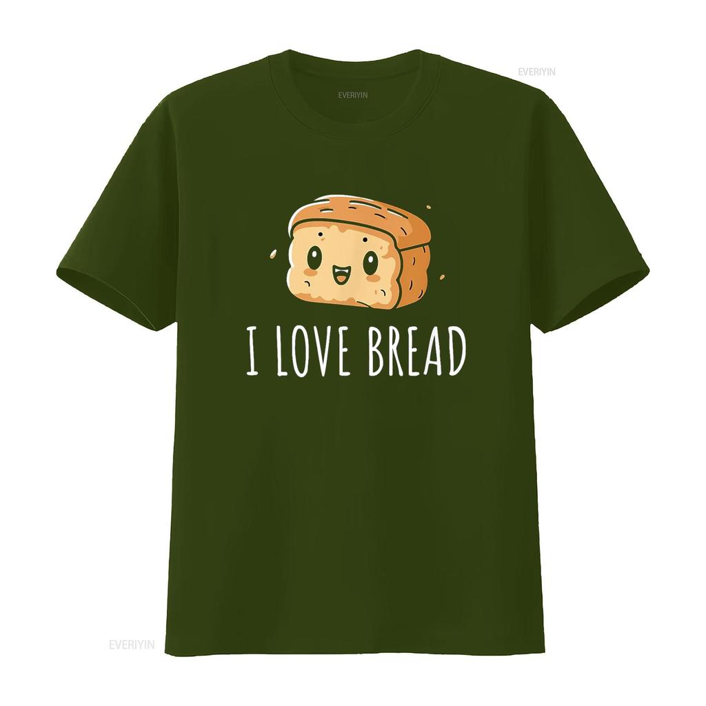 I Love Bread T Shirt Vintage Washed Slightly Stylish Fashion Homme Top For Everyday Wear Unisex Breathable Designer Clothes