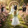 Flower Crown Forest Fairy Wings Set Nature Style Girls Costume Butterfly Wings Accessories Magic Wand Woodland Fairy Costume