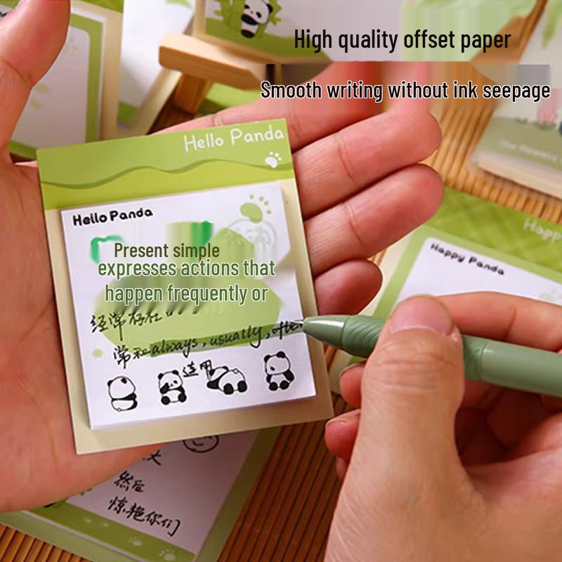 Adorable Panda Sticky Notes - Tearable Message Paper for Students & Journals
