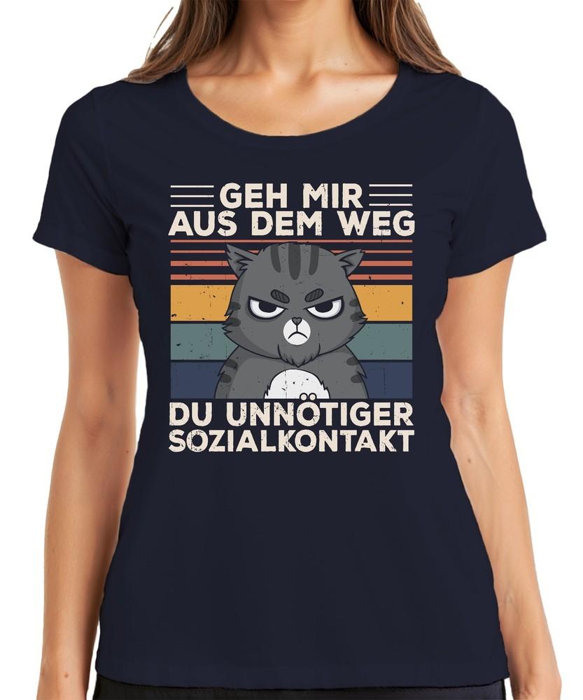Get Out Of My Way Social Contact Cat Print Introvert Unisexs TShirt S