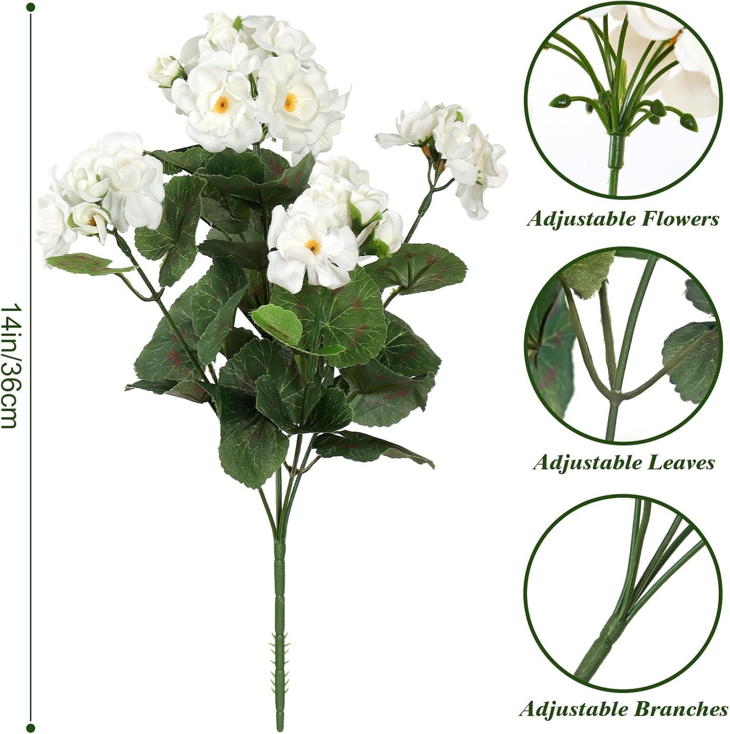 

1/5pcs Artificial Plant Silk Begonia Flower Outdoor garden arch UV protection Wedding bride Home bonsai Christmas party Diy gift 1Pcs білий