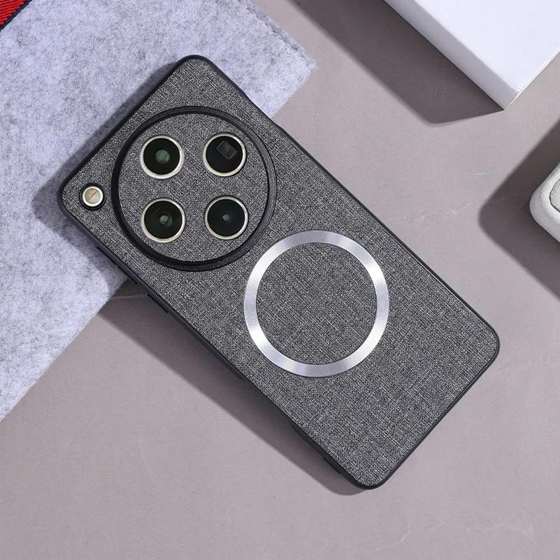 Für Magsafe Plain Leder Fall für OPPO Finden X8 Pro X7 Ultra Matte Magnetische Drahtlose Lade Stoßfest Schützen Abdeckung