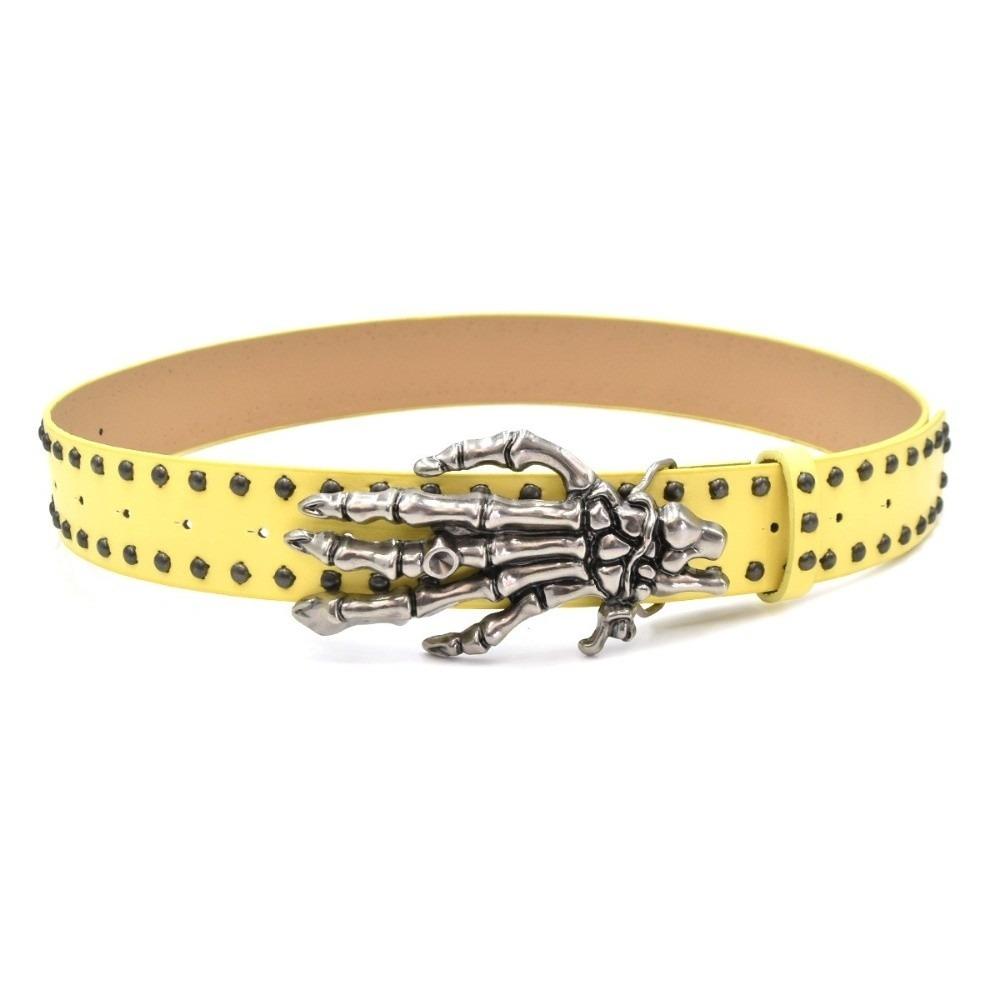 Adjustable Black Rivet Belt Wide Skeleton Claw Belt Fashion Skull Waistband Waist Seal