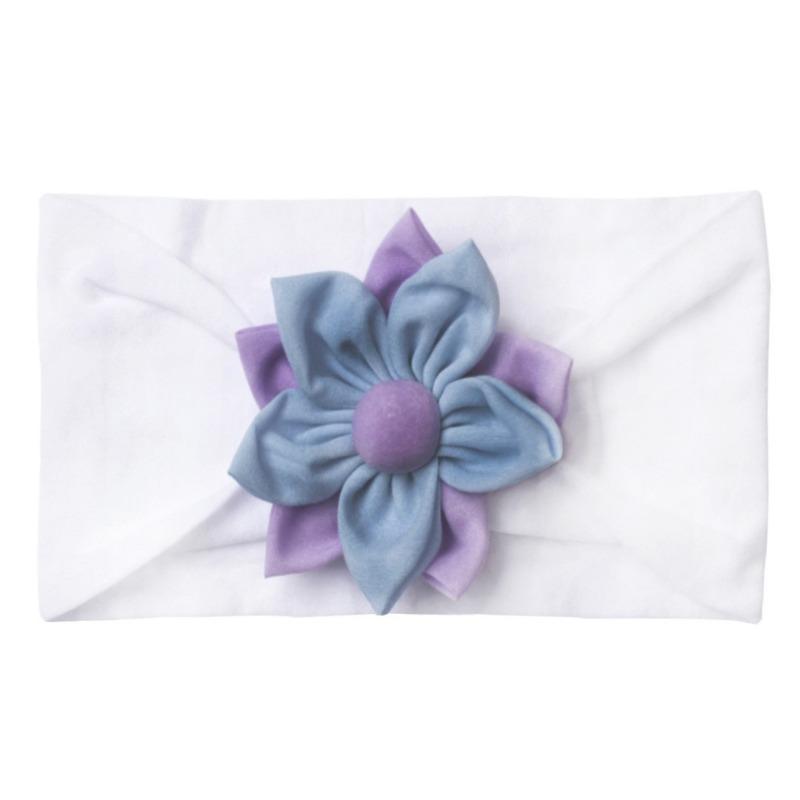 New children's headband, baby soft solid color flower nylon headscarf, thin breathable baby hair accessories