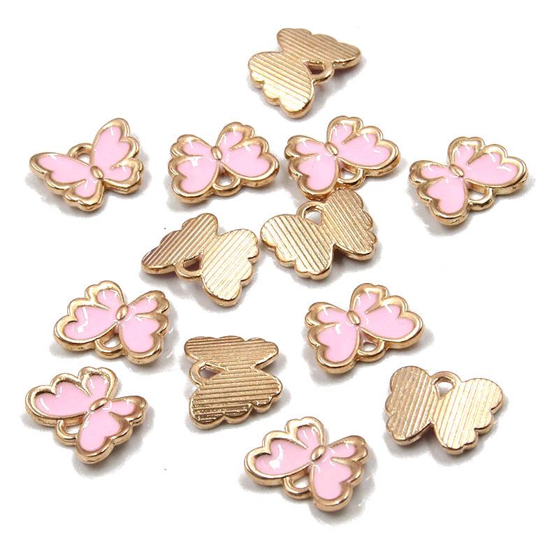 10 Colors 10*13mm KC Gold Enamel Butterfly Charms for Necklaces & Bracelets