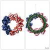 Stunning Polyester Independence Day Wreath Featuring Rustic Burlap Design 40cm