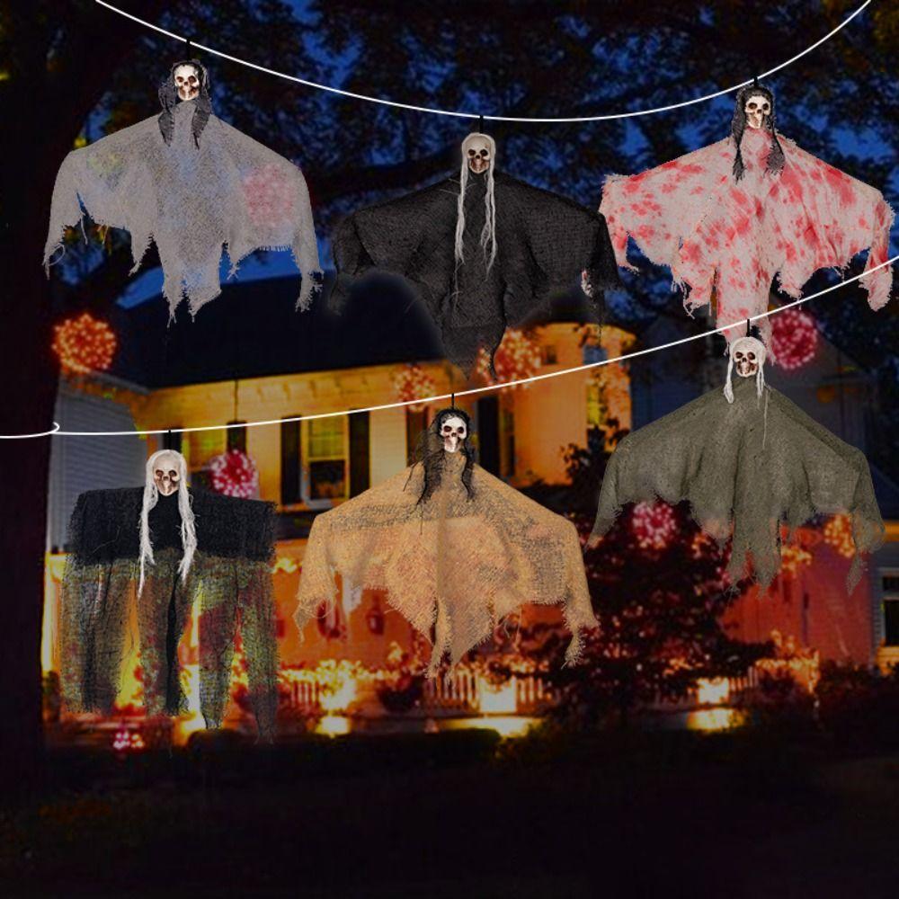 Flying Skull Ghost Pendants Scary Halloween Decoration Party Supply Ghosts Ornaments  Garden