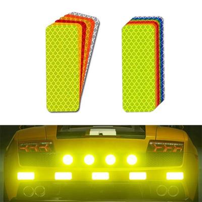 10Pcs/set Car Bumper Reflective Stickers Reflective Warning Strip Tape Secure Reflector Stickers Decals
