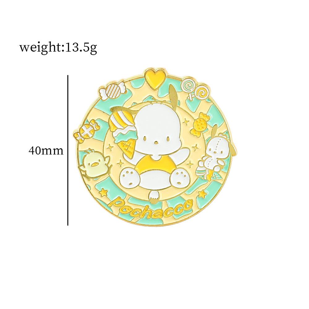 Cute Soft Moe Pacha Dog Metal Badge Kulomi Sanrio Premium Sense Medallion Brooch