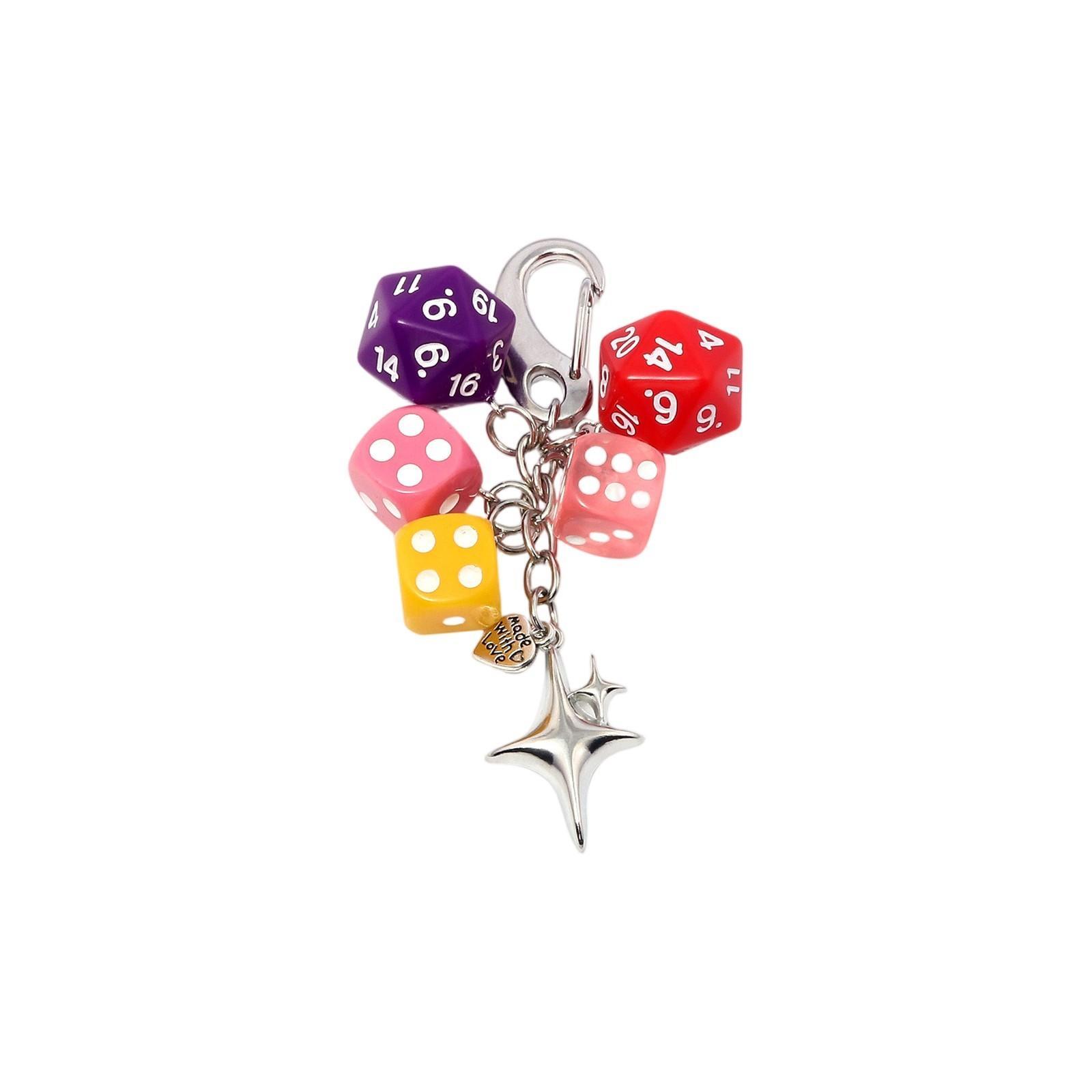 

Dice Beaded Keychain, Pendant Waist Hanging Ornaments One Size