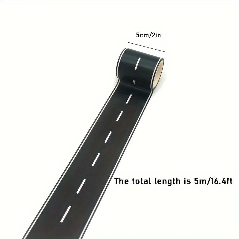 Cartoon style reusable road stickers, black polyurethane road tape, suitable for party racing decoration