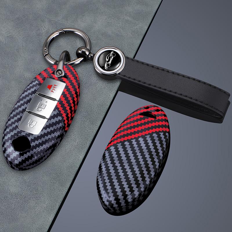 2 3 4 5 Botton Carbon Fiber Car Key Cover Case Shell for Nissan Qashqai Juke J10 J11 X-Trail T32 T31 Kicks Tiida Pathfinder Note