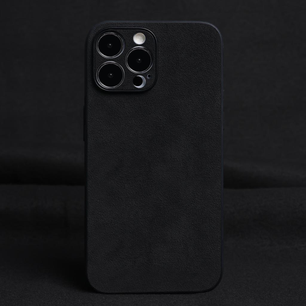 ALCANTAR Case for 17 Pro Max 16 15 14 13 Luxury Artificial Leather Supercar Suede Phone Cases Cover