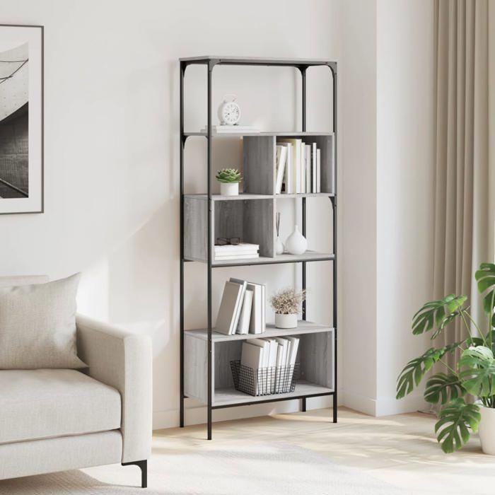 VidaXL Bibliothèque 5 niveaux sonoma gris 76x33x188,5 cm 839006