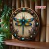 Vintage Dragonfly Metal Sign Round Aluminum Wall Art Rustic Farmhouse Garage Cafe Wildlife Decor