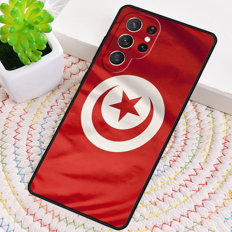 Tunisia Flag Map TPU Phone Case For Samsung Galaxy note 10 pro S26 S25 S24 S23 S22 Ultra Plus S21 FE S20 Shockproof Cover