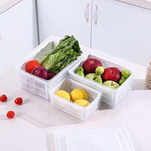 Vacuum-sealed Food Storage Container for Frozen Rice, Vegetables, Fruits, and Other Small Items. Refrigerator Storage Case with Lid, Perfect for Stori
