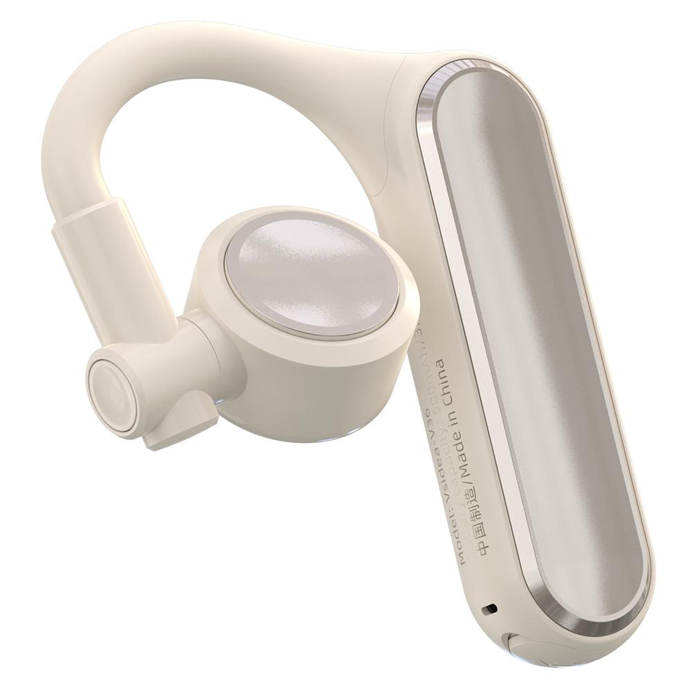 

VSIDEA V36 Ear-Hook Headset Business Bluetooth-Compatible Single Ear Headphone Support 2 Devices Beige