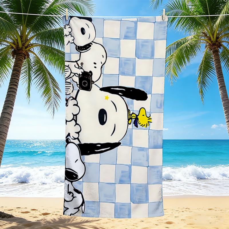 1Pc Snoopy Woodstock Floor Beach Towel Quick Dry Multiuse For Beach Pool Gym Yoga Home Travel Christmas Halloween Xmas Gift S1976