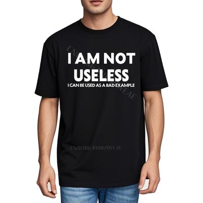 Unisexs T Shirt Cotton Plus Size Tshirt I Am Not Useless Comfortable Essential Teeshirts Trendy Solid Color Tshirt Casual