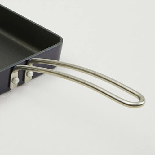 Yutori No Kukan (Comfortable Space) Harumi Kurihara Square Frying Pan, Navy, for Direct Heat Use, HC2A1102-40F