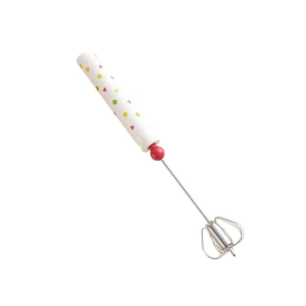 Stainless Steel Semi-automatic Egg Beater Cartoon Milk Frother Manual Egg Beater Kitchen Style A