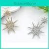 Trendy Alloy Star Shaped Earrings Fashionable Rhinestone Studs 2022 Spring Style