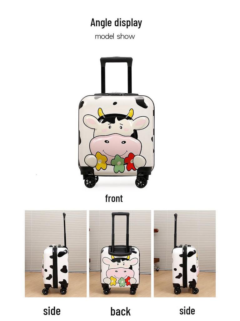 18" Cartoon Unisex Children's Spinner Luggage with Combo Lock & Wheels for Students