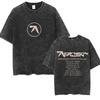 T-shirt Lavata Retrò Aphex Twin Tour 2014 Uomo Donna Casual Cotone Retrò Vintage T-shirt Moda Uomo Top Oversize Streetwear