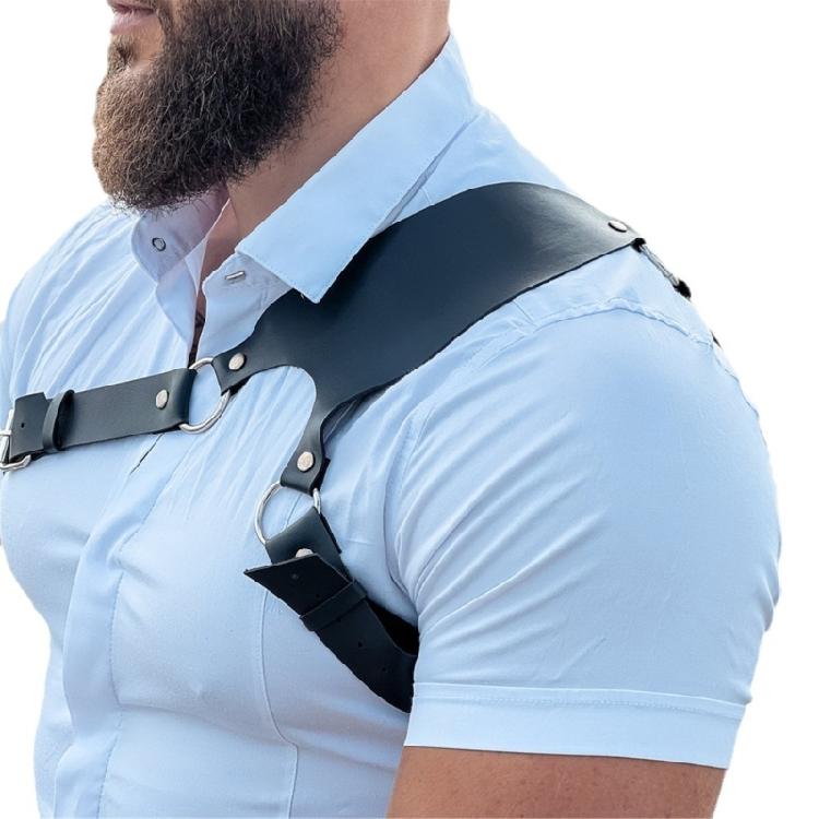 Herren Körper Brustgurt Gürtel Punk Gothic PU Leder Schulterkäfig Gürtelriemen