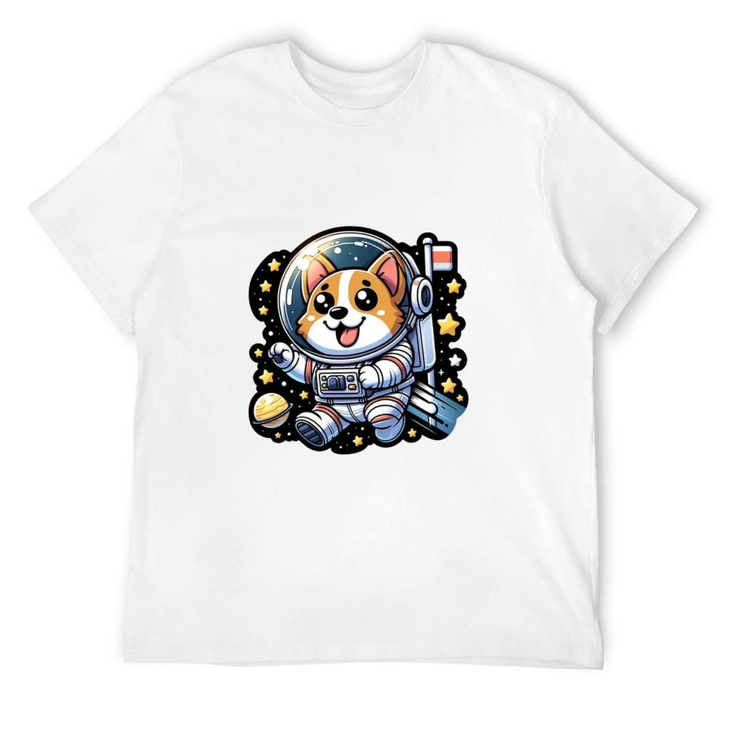 Corgi Astronaut T-Shirt Baumwolle Grafik-T-Shirts Neue Edition Schnelltrocknend Blue Archive Herren T-Shirts