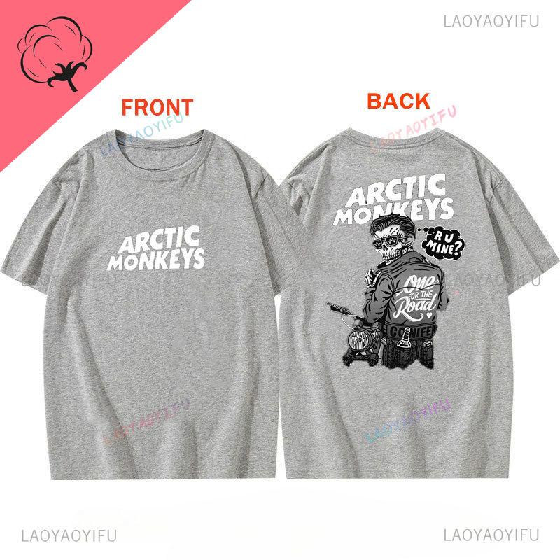 Arctic Monkeys T-Shirt Doppelseitiger Druck Shirt Rundhalsausschnitt Lässig Streetwear Allmatch Alternative Rock Goth Y2k Kleidung